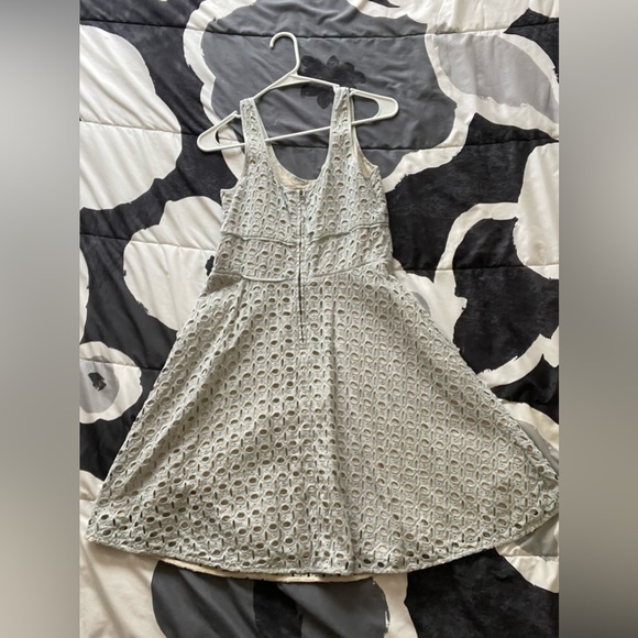 LOFT Light Gray Lace Overlay Dress - Picture 3 of 3